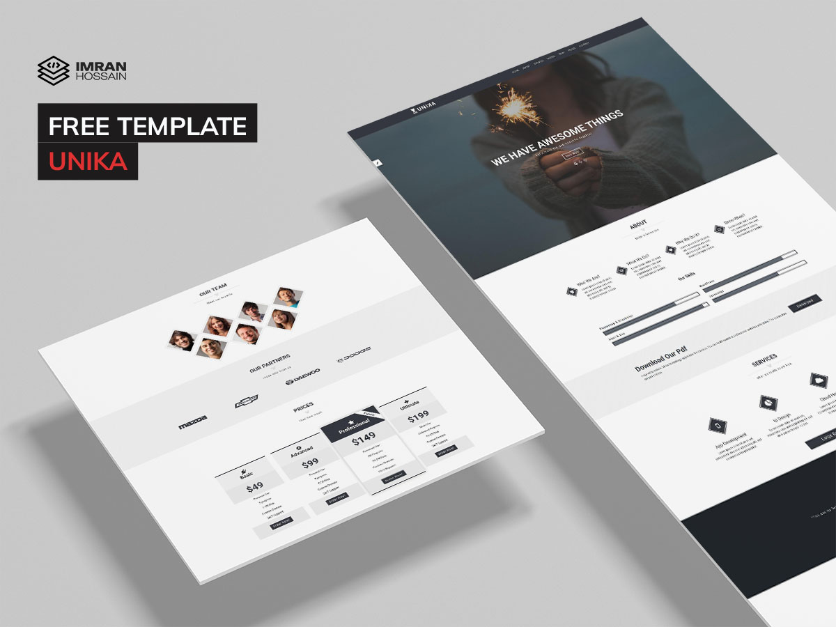 Unika Html Template - Developed By Imran Hoosain