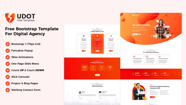 Udot – Bootstrap Template For Digital Agency